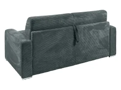 Discount Vente-unique Sofá 3 lugares convert. abert. rápida veludo canelado cinza 140cm e 14cm CALITO Cinza antracite