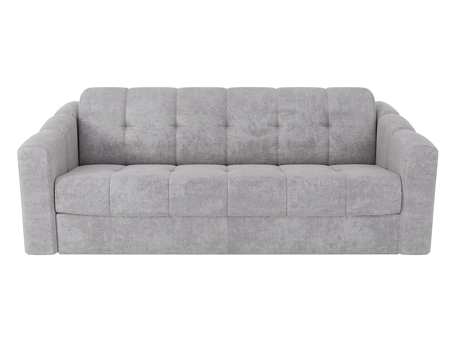 Vente-unique Sofá 4 lugares convertível abertura rápida tecido ripas largas 160 cm - 14 cm DARIELO Cinzento claro