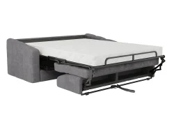 Best Vente-unique Sofá 3 lugares convertível abertura rápida tecido ripas largas 140 cm Colchão 18 cm DARIELO Cinzento