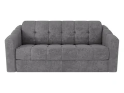Best Vente-unique Sofá 3 lugares convertível abertura rápida tecido ripas largas 140 cm Colchão 18 cm DARIELO Cinzento