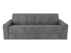 Sofá|Vente-unique Sofá 4 lugares convertível abertura rápida tecido ripas largas 160 cm Colchão 22 cm DARIELO Cinzento