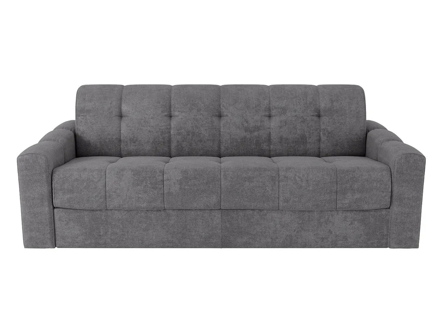Sofá|Vente-unique Sofá 4 lugares convertível abertura rápida tecido ripas largas 160 cm Colchão 22 cm DARIELO Cinzento
