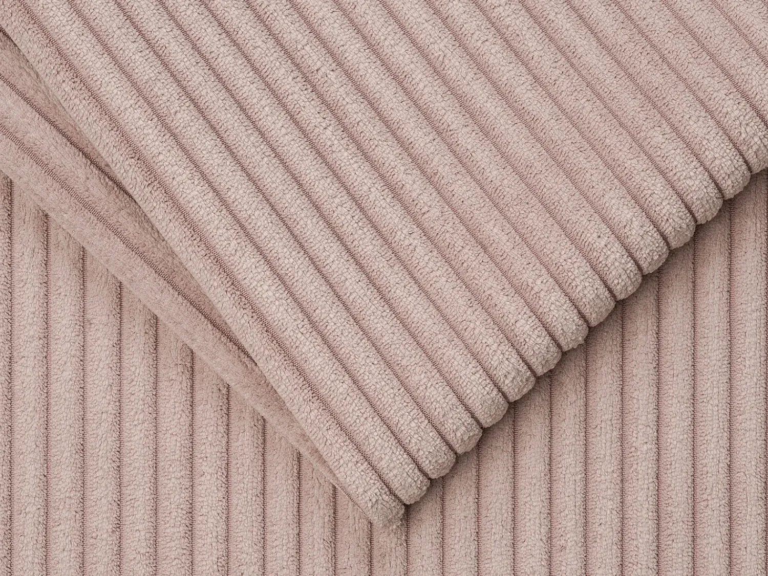 Sofá|Vente-unique Sofá 3 lugares convertível abertura rápida veludo canelado cor-de- ripas largas 22 cm Rosa