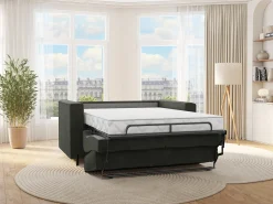 Discount Vente-unique Sofá 3 lugares convertível abertura rápida tecido texturizado colchão 14 cm ELORYA Verde