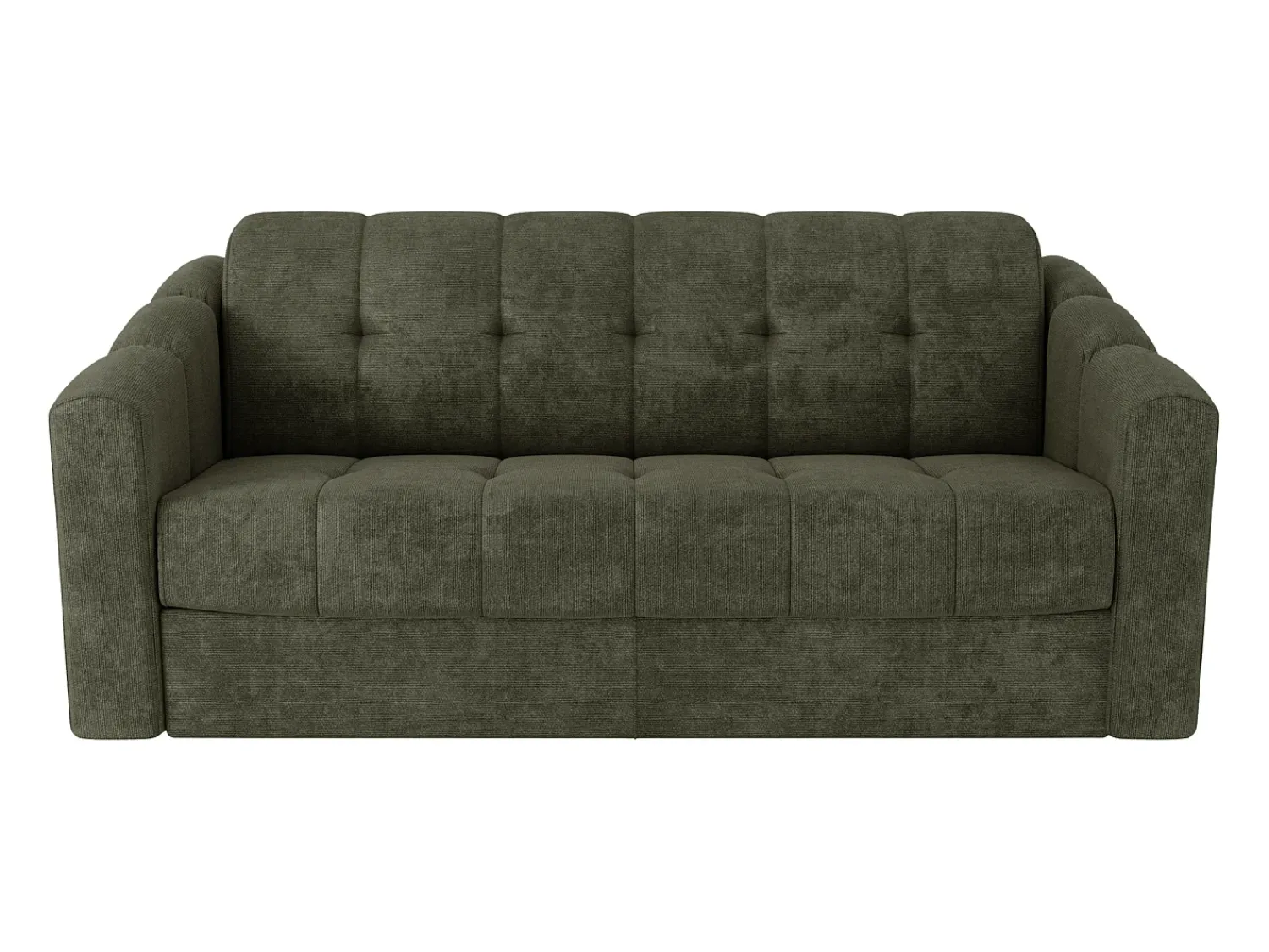 Vente-unique Sofá 3 lugares convertível abertura rápida tecido texturizado verde 140 cm Colchão 14 cm DARIELO^ Sofá