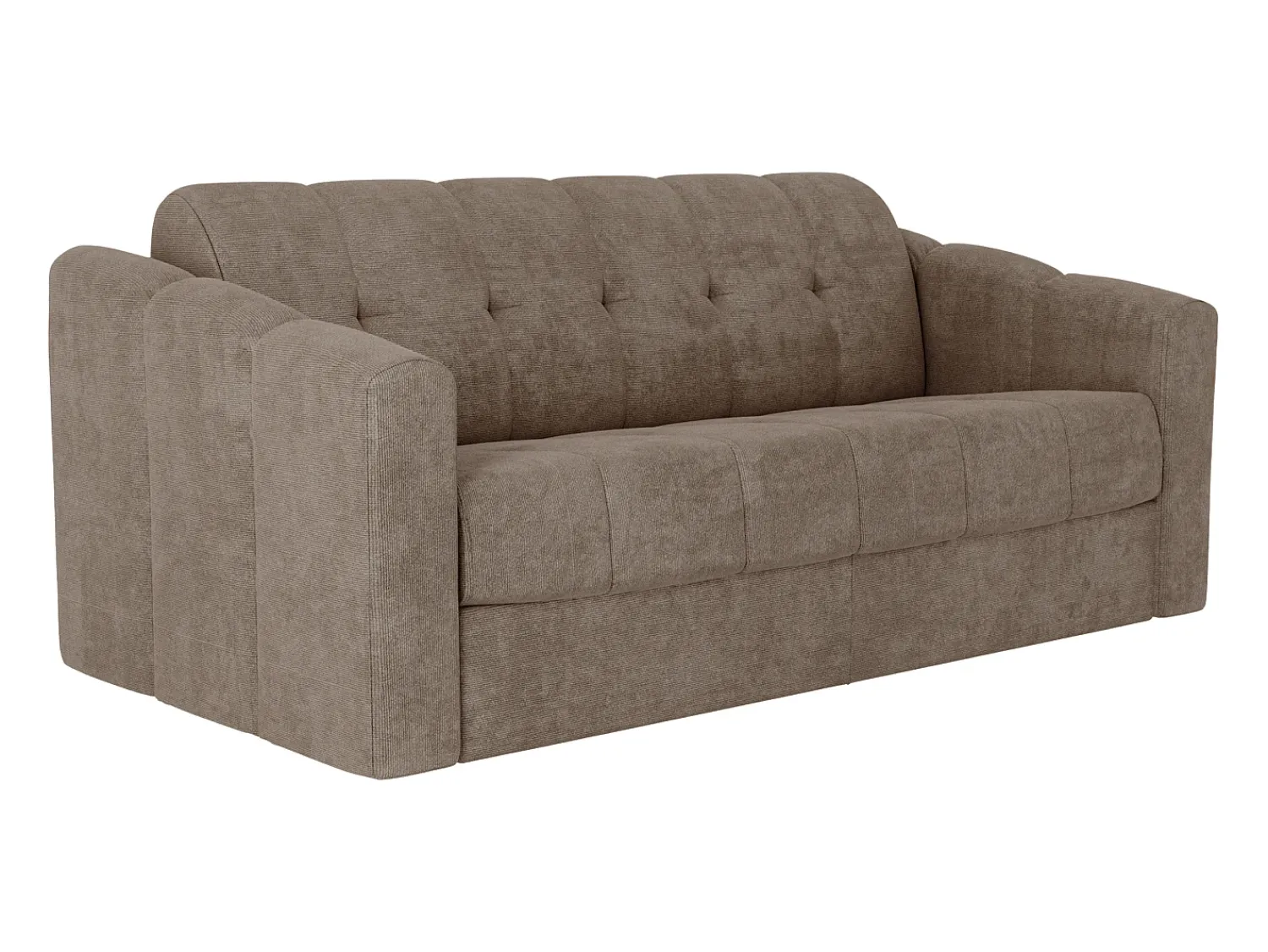 New Vente-unique Sofá 3 lugares convertível abertura rápida em tecido texturizado 140 cm Colchão 14 cm DARIELO Taupe