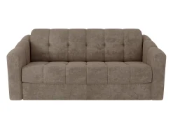New Vente-unique Sofá 3 lugares convertível abertura rápida em tecido texturizado 140 cm Colchão 14 cm DARIELO Taupe