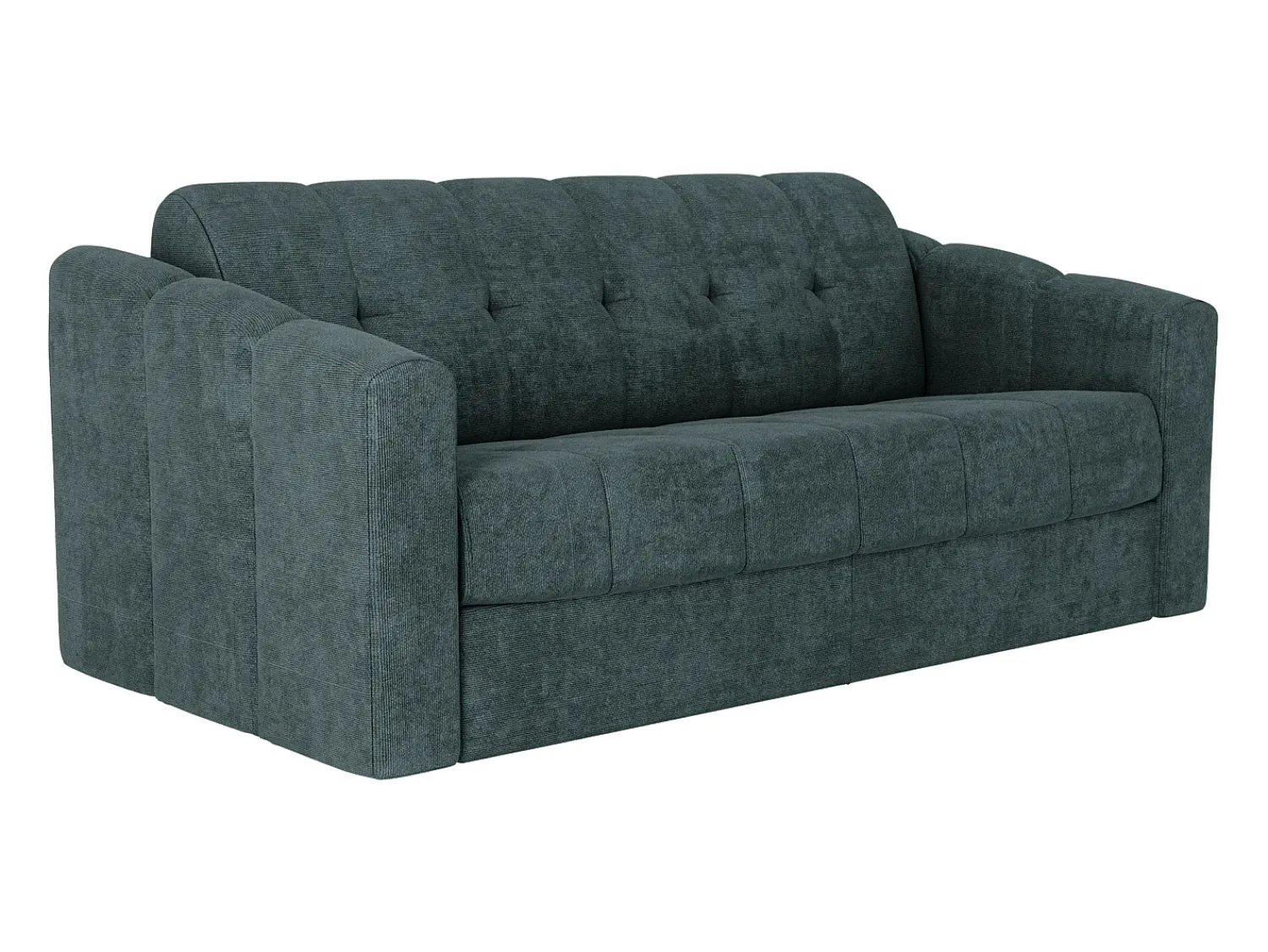 Online Vente-unique Sofá 3 lugares convertível abertura rápida tecido texturizado azul pato 140 cm Colchão 18 cm DARIELO Azul esverdeado