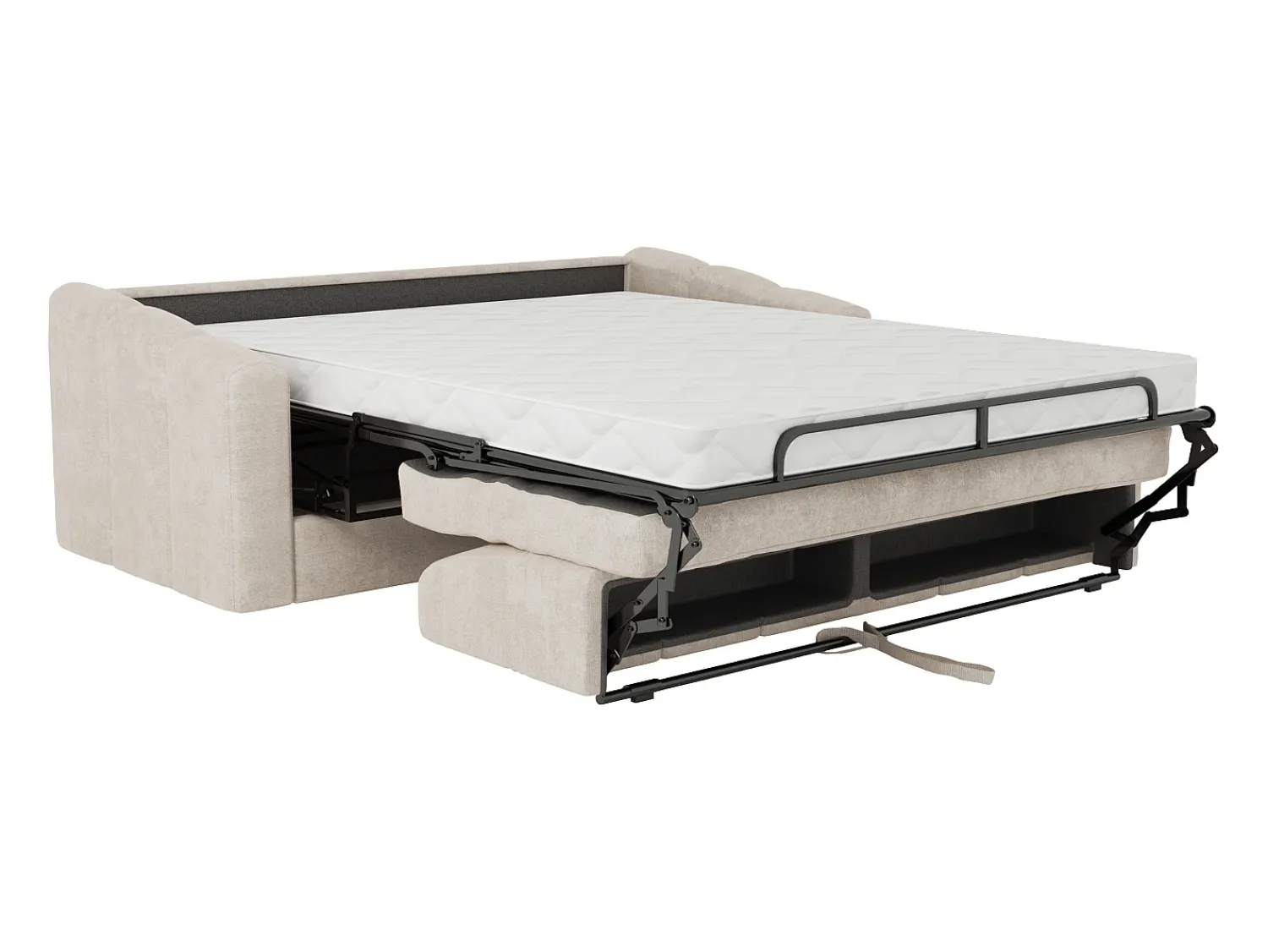Vente-unique Sofá 3 lugares convertível abertura rápida em tecido texturizado 140 cm Colchão 18 cm DARIELO^ Sofá