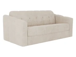Sofá|Vente-unique Sofá 4 lugares convertível abertura rápida em tecido texturizado 160 cm Colchão 18 cm DARIELO Bege