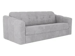 Sofá|Vente-unique Sofá 4 lugares convertível abertura rápida tecido texturizado 160 cm Colchão 18 cm DARIELO Cinzento claro