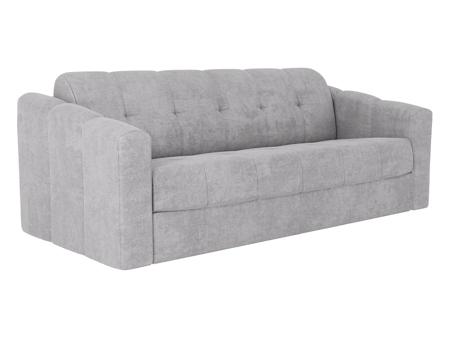 Sofá|Vente-unique Sofá 4 lugares convertível abertura rápida tecido texturizado 160 cm Colchão 18 cm DARIELO Cinzento claro