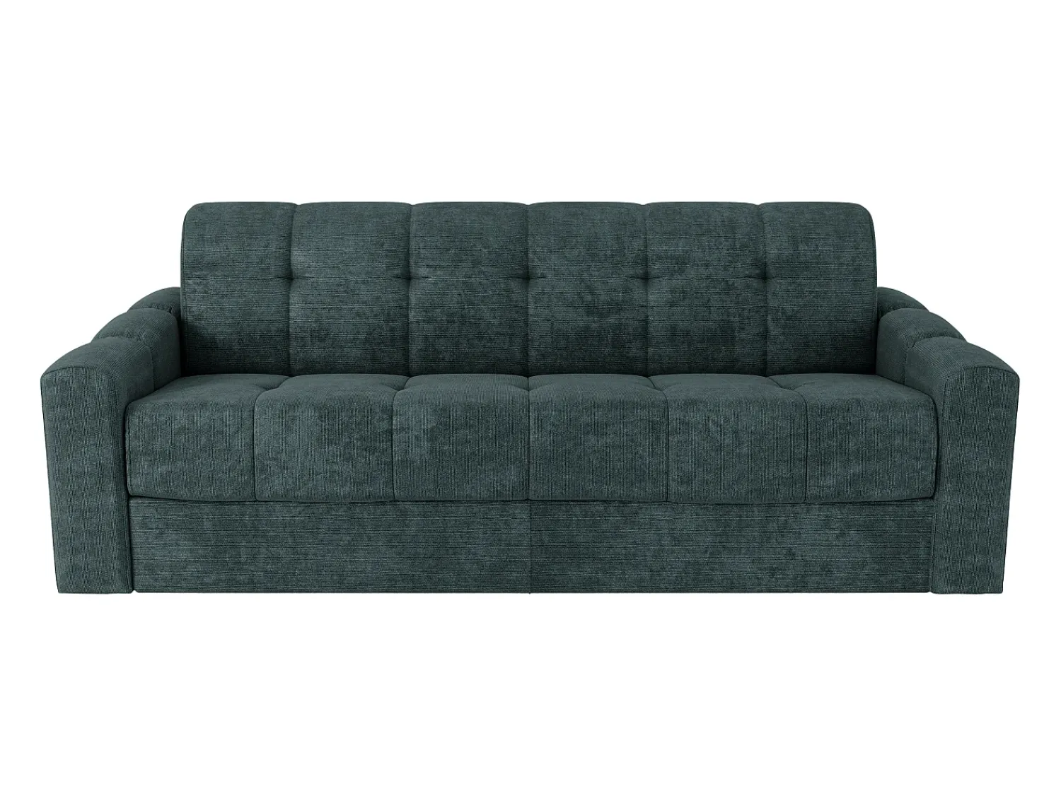 Vente-unique Sofá 4 lugares convertível abertura rápida tecido azul ripas largas 160 cm Colchão 22 cm DARIELO^ Sofá