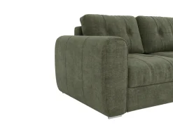 Sofá|Vente-unique Sofá 3 lugares convertível abertura rápida tecido , cama 140cm e colchão 14cm BOLIPO Verde
