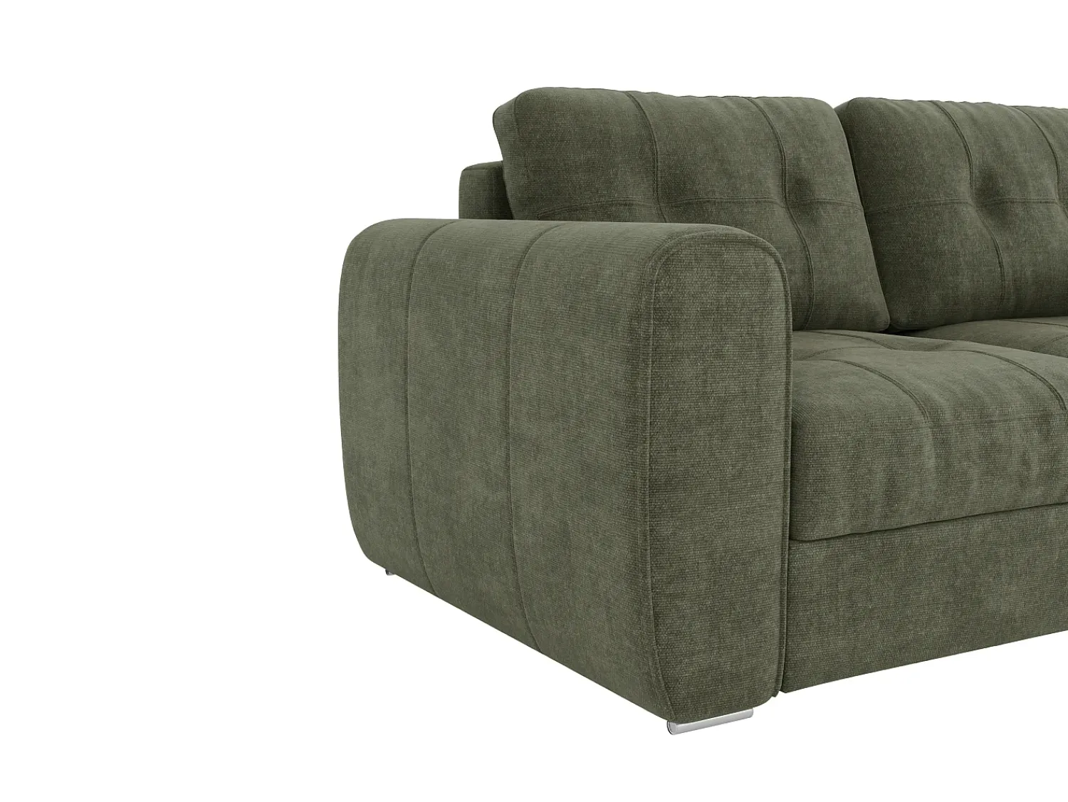 Sofá|Vente-unique Sofá 3 lugares convertível abertura rápida tecido , cama 140cm e colchão 14cm BOLIPO Verde
