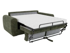 Sofá|Vente-unique Sofá 3 lugares convertível abertura rápida tecido , cama 140cm e colchão 14cm BOLIPO Verde