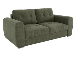 Sofá|Vente-unique Sofá 3 lugares convertível abertura rápida tecido , cama 140cm e colchão 14cm BOLIPO Verde