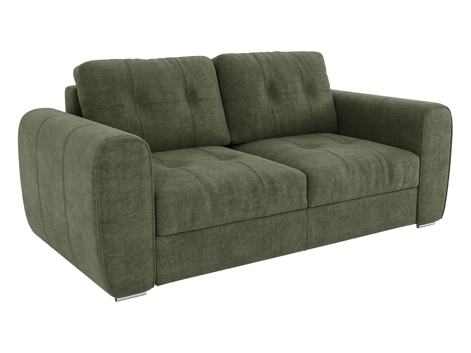 Sofá|Vente-unique Sofá 3 lugares convertível abertura rápida tecido , cama 140cm e colchão 14cm BOLIPO Verde