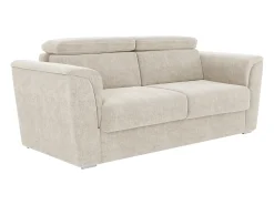 Vente-unique Sofá 3 lugares convertível abertura rápida tecido cama 140 cm e colchão 18 cm RIZORA^ Sofá