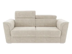 Vente-unique Sofá 3 lugares convertível abertura rápida tecido cama 140 cm e colchão 18 cm RIZORA^ Sofá