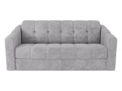 Sofá*Vente-unique Sofá 3 lugares convertível abertura rápida tecido texturizado 140 cm Colchão 18 cm DARIELO Cinzento claro