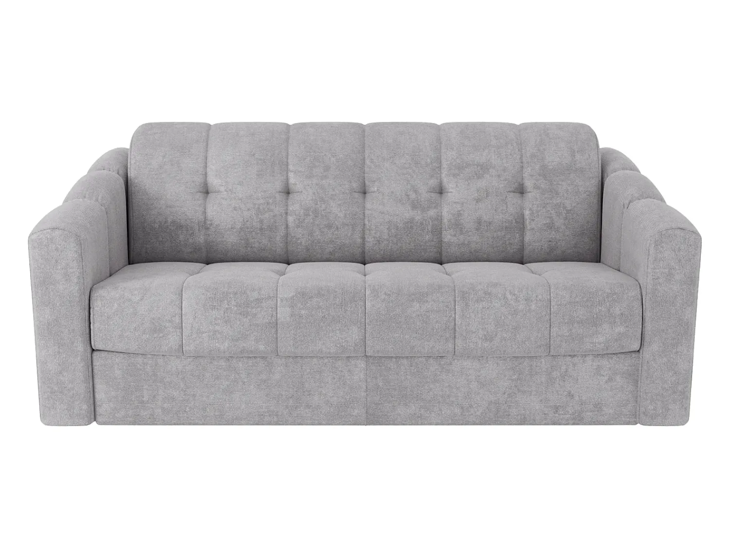 Sofá*Vente-unique Sofá 3 lugares convertível abertura rápida tecido texturizado 140 cm Colchão 18 cm DARIELO Cinzento claro