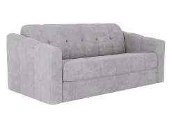 Sofá*Vente-unique Sofá 3 lugares convertível abertura rápida tecido texturizado 140 cm Colchão 18 cm DARIELO Cinzento claro