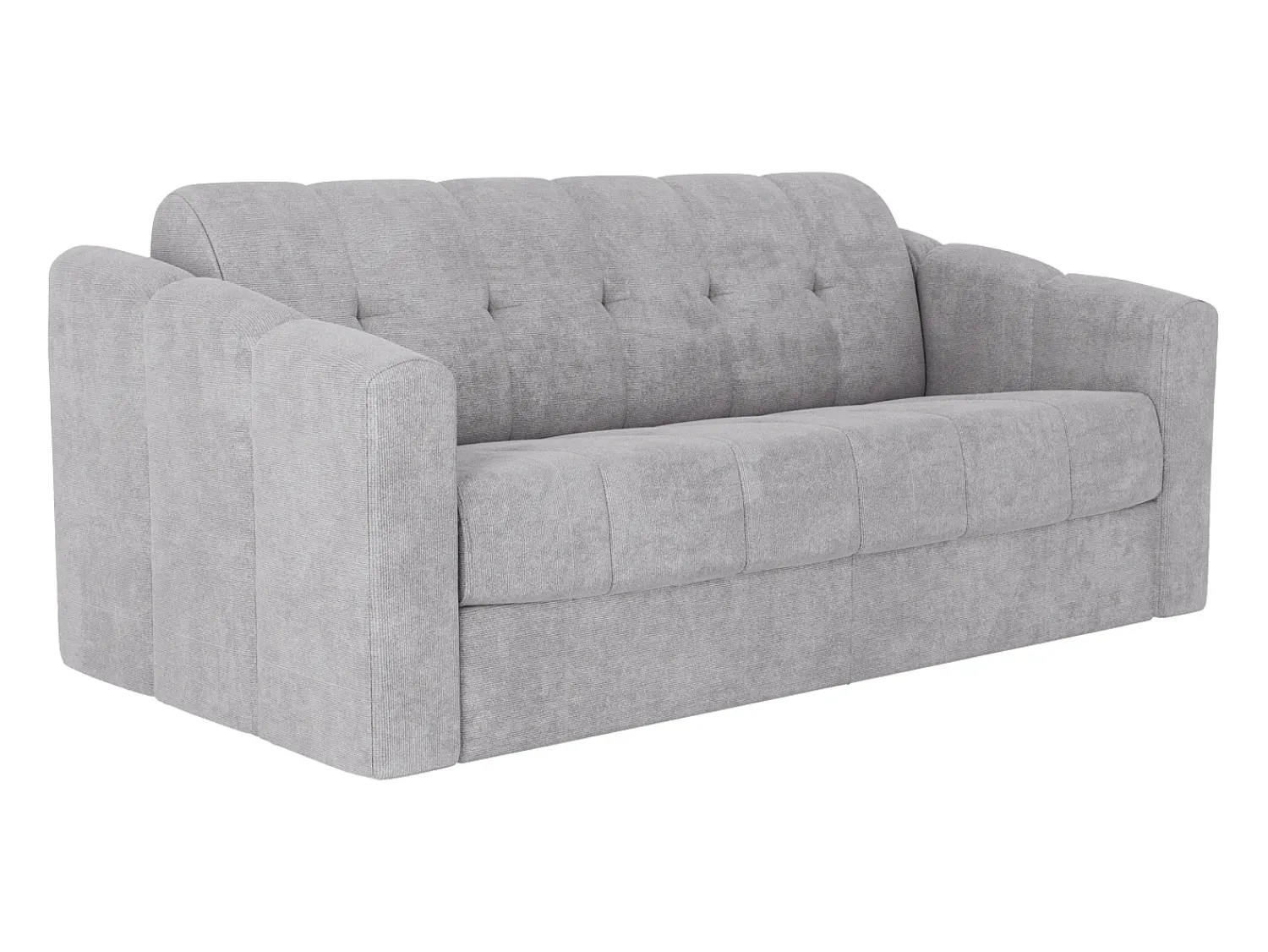 Sofá*Vente-unique Sofá 3 lugares convertível abertura rápida tecido texturizado 140 cm Colchão 18 cm DARIELO Cinzento claro
