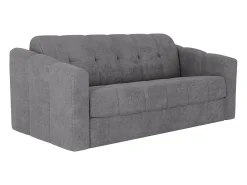 Hot Vente-unique Sofá 3 lugares convertível abertura rápida em tecido texturizado 140 cm Colchão 14 cm DARIELO Cinzento