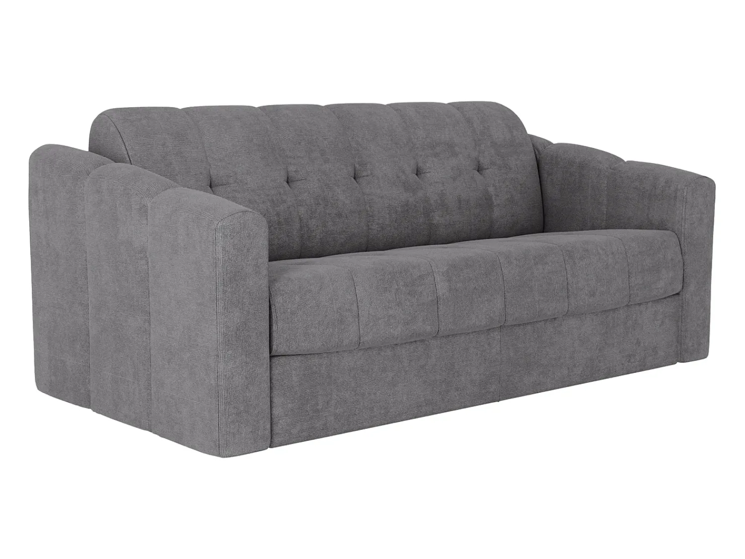 Hot Vente-unique Sofá 3 lugares convertível abertura rápida em tecido texturizado 140 cm Colchão 14 cm DARIELO Cinzento