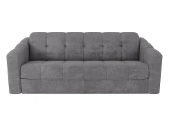 Clearance Vente-unique Sofá 4 lugares convertível abertura rápida em tecido texturizado 160 cm Colchão 14 cm DARIELO Cinzento