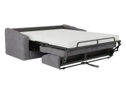 Clearance Vente-unique Sofá 4 lugares convertível abertura rápida em tecido texturizado 160 cm Colchão 14 cm DARIELO Cinzento