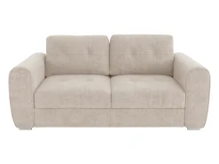 Sofá|Vente-unique Sofá 3 lugares convertível abertura rápida tecido , cama 140 cm e colchão 14 cm BOLIPO Bege