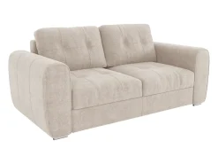 Sofá|Vente-unique Sofá 3 lugares convertível abertura rápida tecido , cama 140 cm e colchão 14 cm BOLIPO Bege
