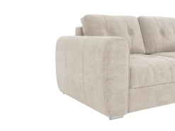 Sofá|Vente-unique Sofá 3 lugares convertível abertura rápida tecido , cama 140 cm e colchão 14 cm BOLIPO Bege