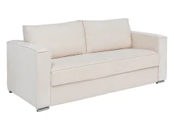 Best Vente-unique Sofá 4 lugares convertível abert. rápida tecido chenille 160cm colchão 18cm LORETO Bege