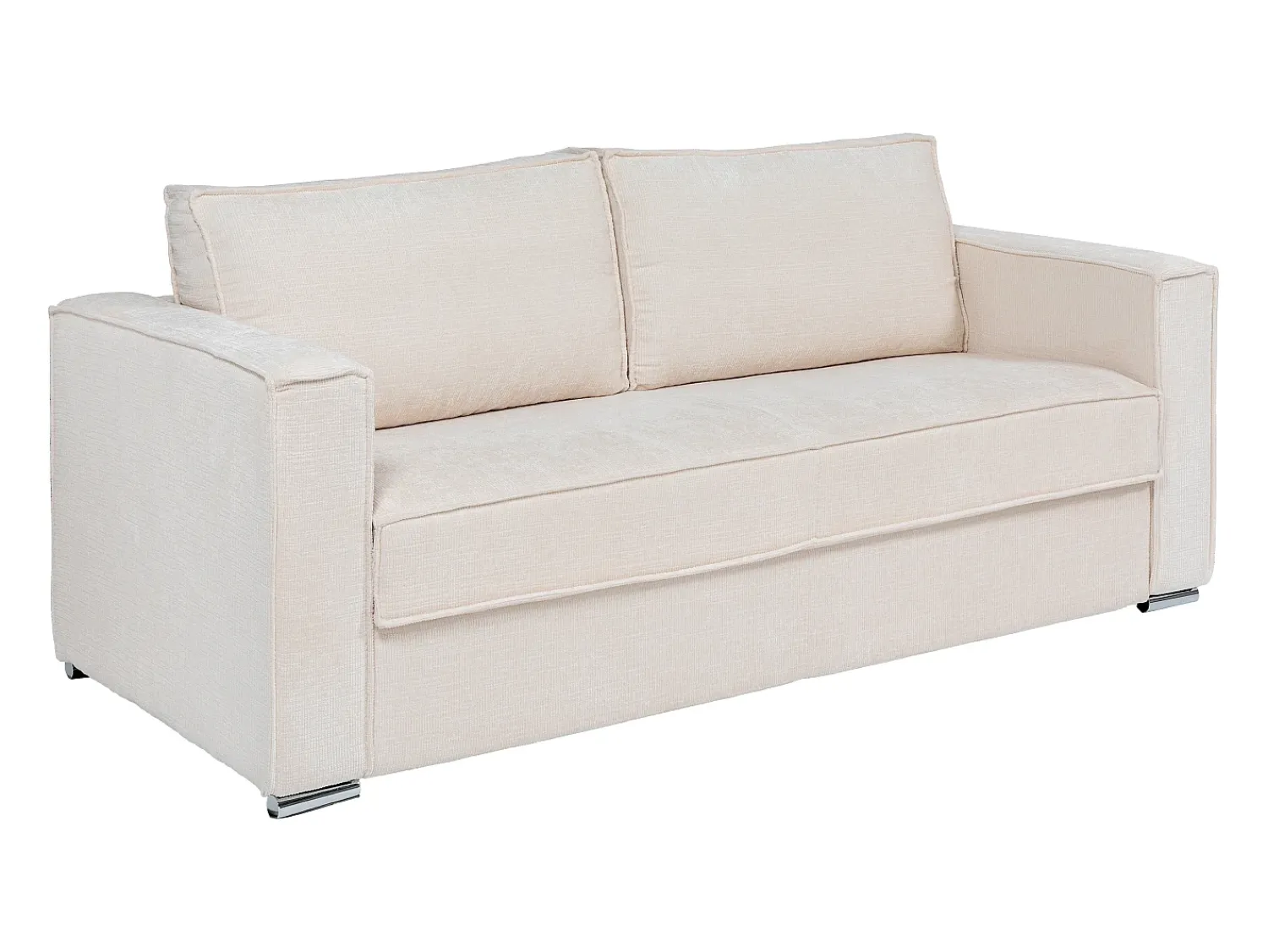 Best Vente-unique Sofá 4 lugares convertível abert. rápida tecido chenille 160cm colchão 18cm LORETO Bege