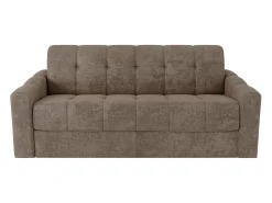 Sofá|Vente-unique Sofá 3 lugares convertível abertura rápida tecido ripas largas 140 cm Colchão 22 cm DARIELO Taupe