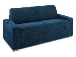 Vente-unique Sofá 3 lugares convertível abertura rápida veludo canelado 140cm, colchão 14cm CALITO^ Sofá