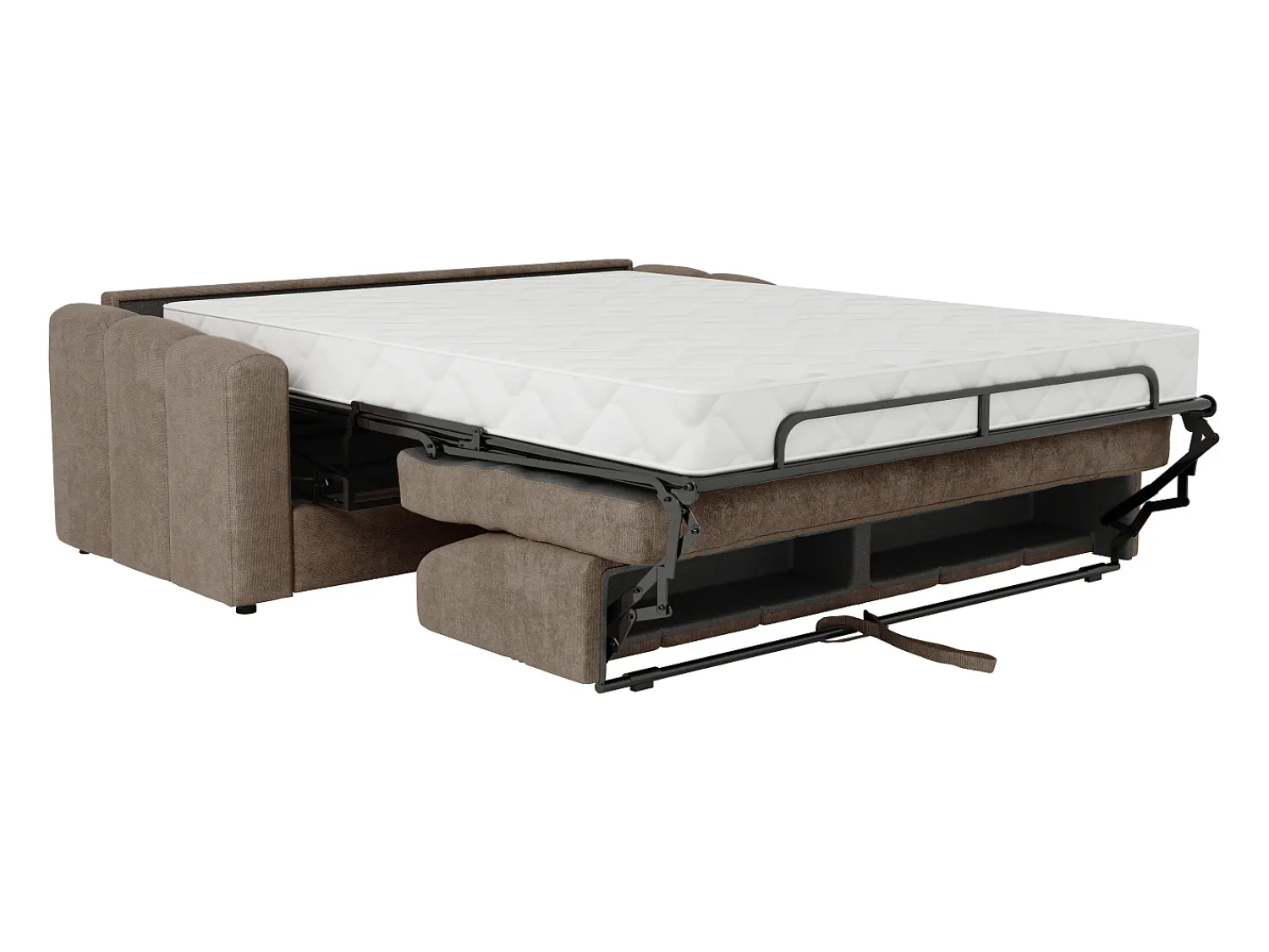 Vente-unique Sofá 3 lugares convertível abertura rápida em tecido texturizado 140 cm Colchão 22 cm DARIELO^ Sofá