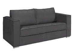 Vente-unique Sofá 4 lugares convertível abert. rápida tecido chenille bege 160cm colchão 14cm LORETO^ Sofá