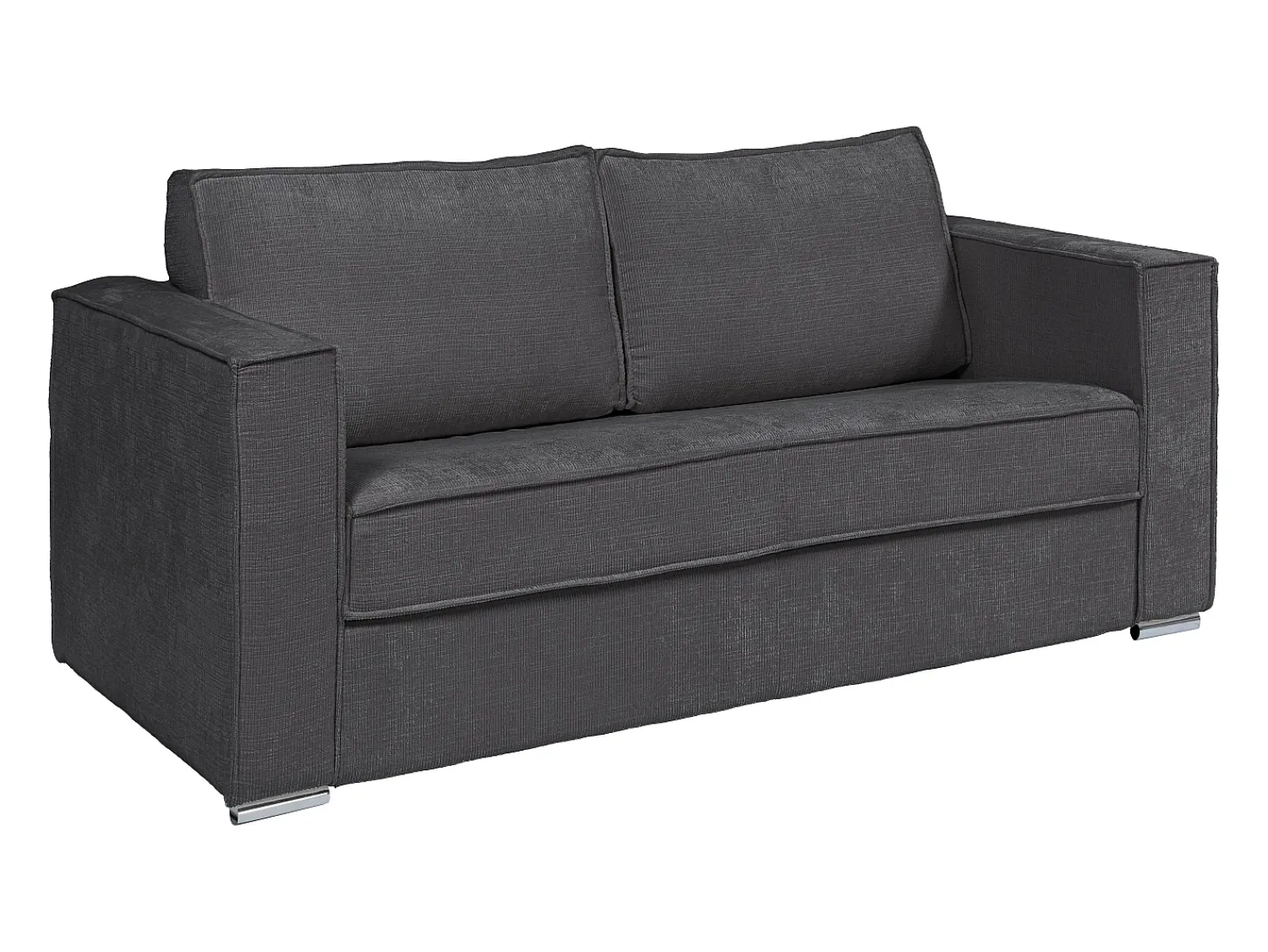 Vente-unique Sofá 4 lugares convertível abert. rápida tecido chenille bege 160cm colchão 14cm LORETO^ Sofá