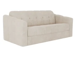 Sofá*Vente-unique Sofá 4 lugares convertível abertura rápida tecido ripas largas 160 cm Colchão 18 cm DARIELO Bege