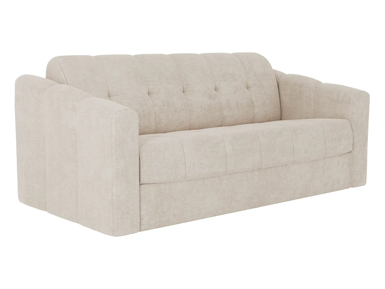 Sofá*Vente-unique Sofá 4 lugares convertível abertura rápida tecido ripas largas 160 cm Colchão 18 cm DARIELO Bege