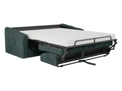 Hot Vente-unique Sofá 4 lugares convertível abertura rápida tecido texturizado azul pato 160 cm Colchão 14 cm DARIELO Azul esverdeado