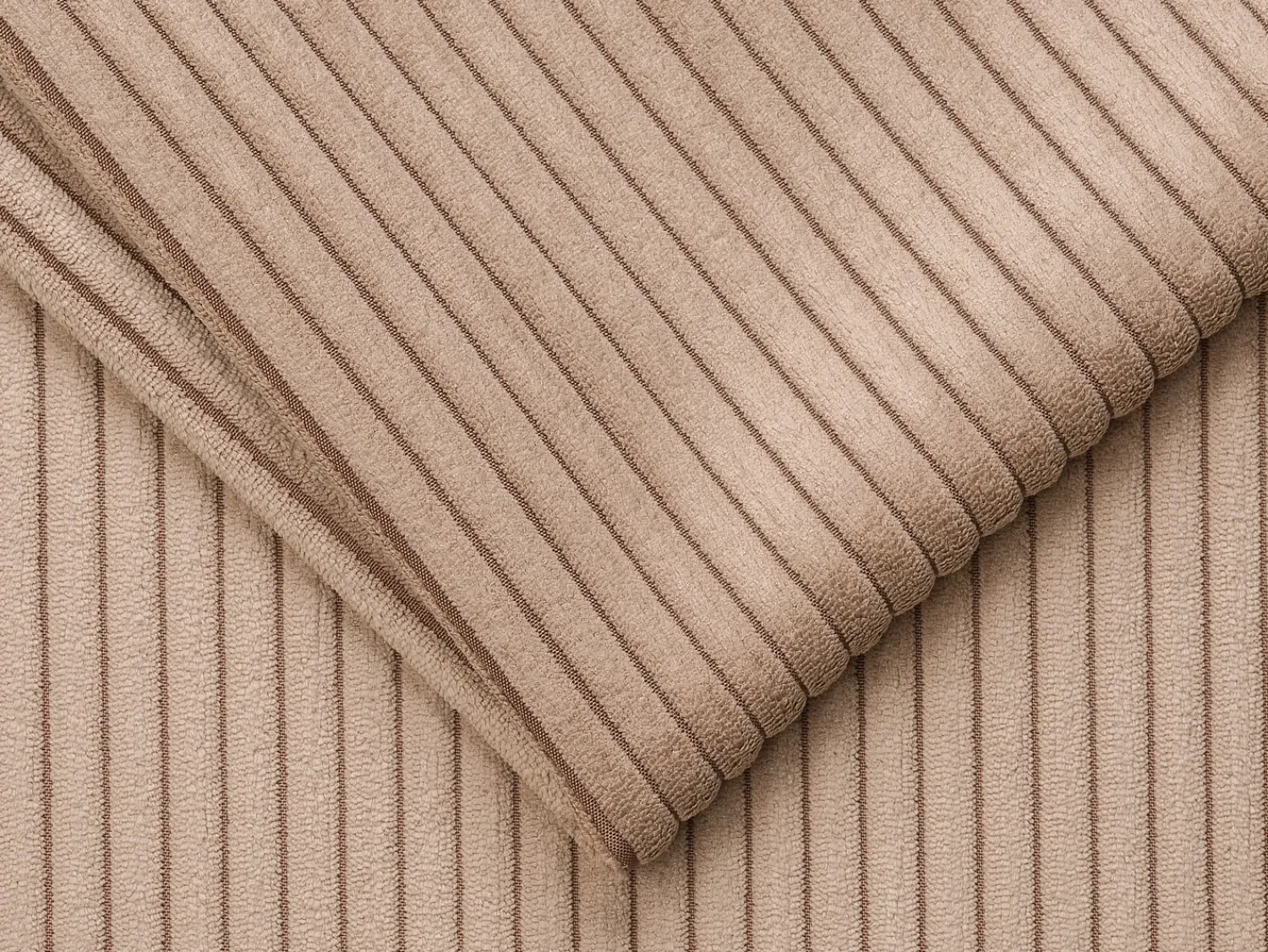 Sofá*Vente-unique Sofá 3 lugares convertível abertura rápida veludo canelado 140cm e 14cm LORETO Taupe