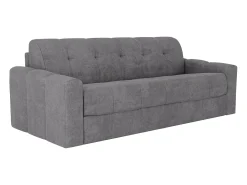 Sale Vente-unique Sofá 4 lugares convertível abertura rápida em tecido texturizado 160 cm Colchão 22 cm DARIELO Cinzento