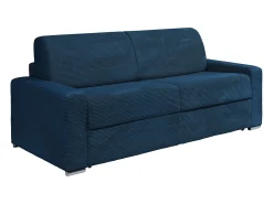 Vente-unique Sofá 4 lugares convertível abertura rápida veludo canelado 160 cm e 18 cm CALITO^ Sofá