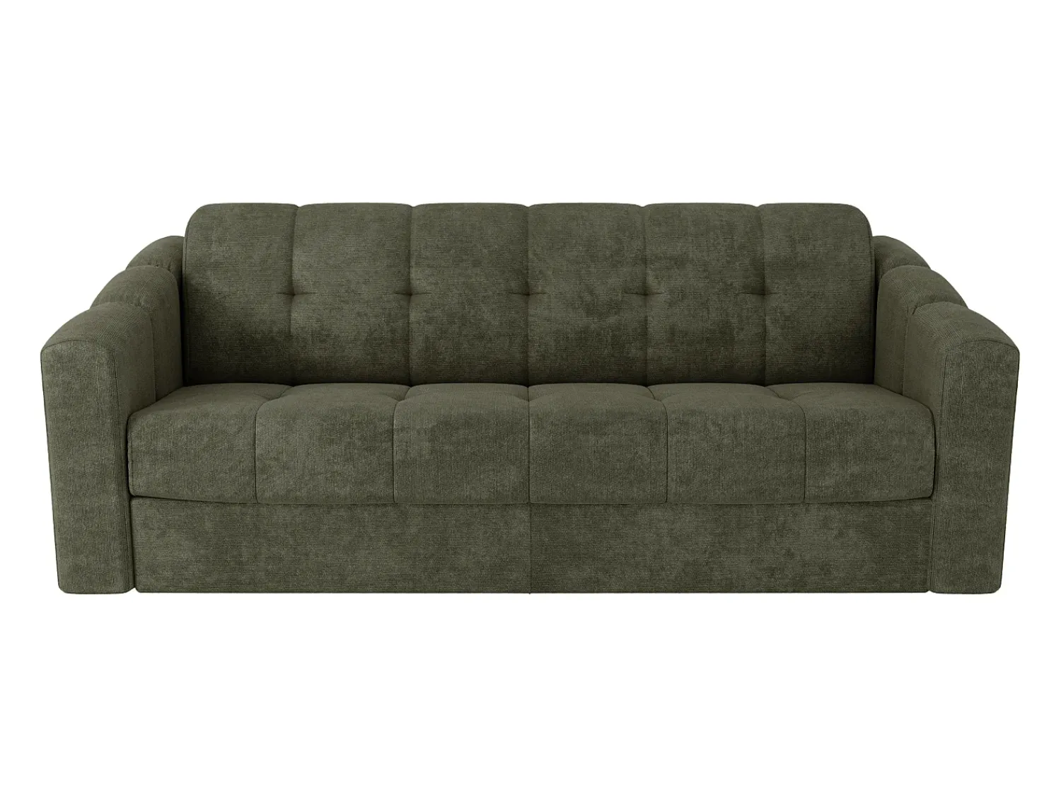 Sofá*Vente-unique Sofá 4 lugares convertível abertura rápida tecido verde ripas largas 160 cm - 18 cm DARIELO Caqui