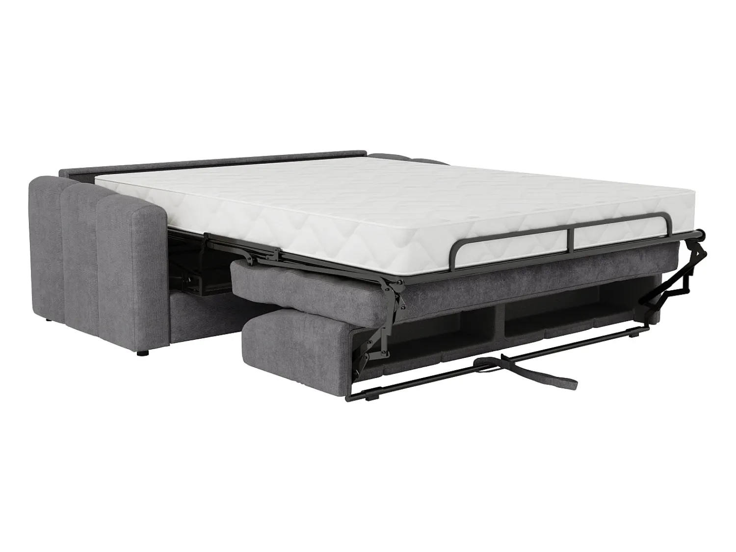 Vente-unique Sofá 3 lugares convertível abertura rápida tecido ripas largas 140 cm Colchão 22 cm DARIELO^ Sofá